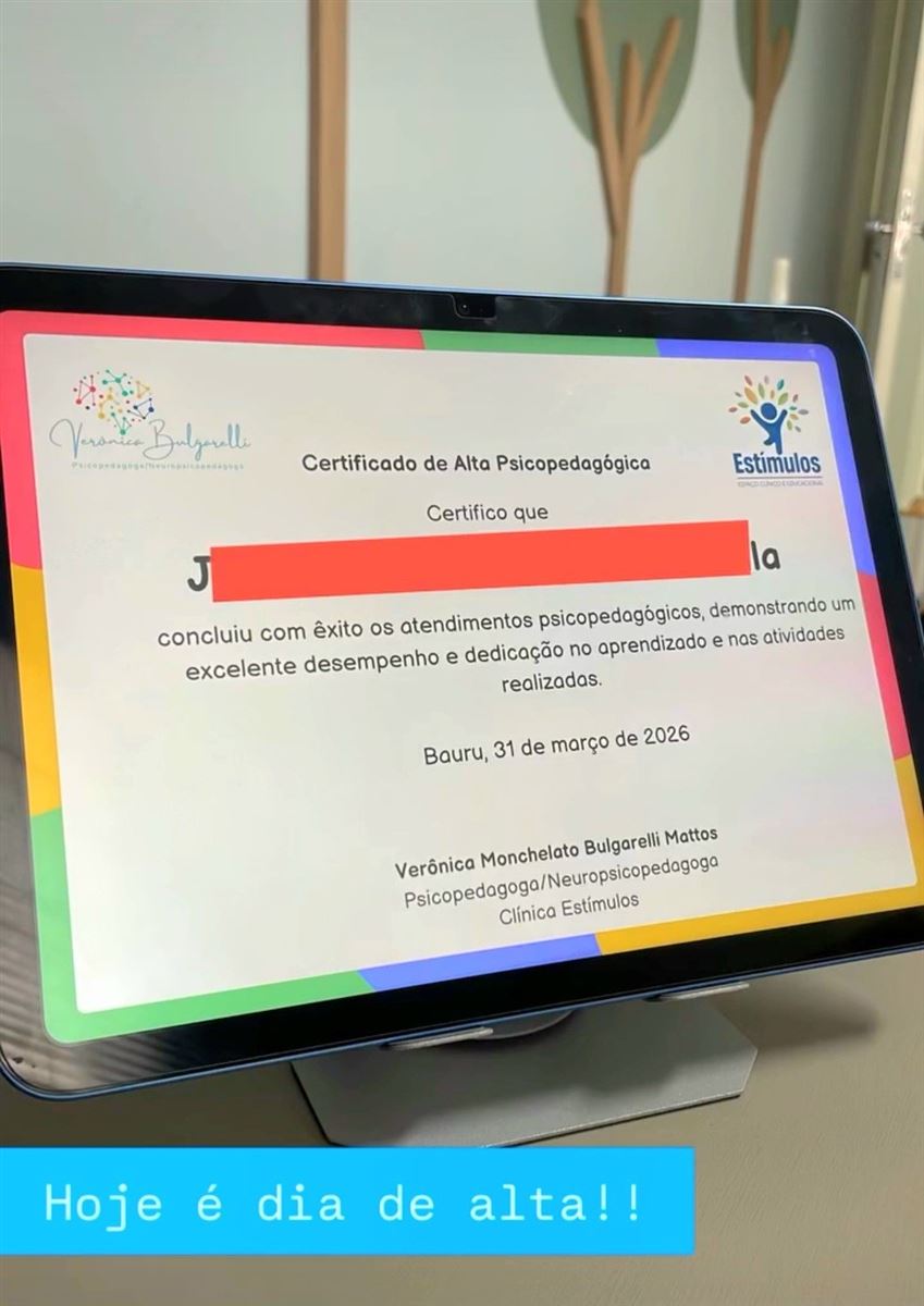 Registro de resultado em acompanhamento psicopedagogico